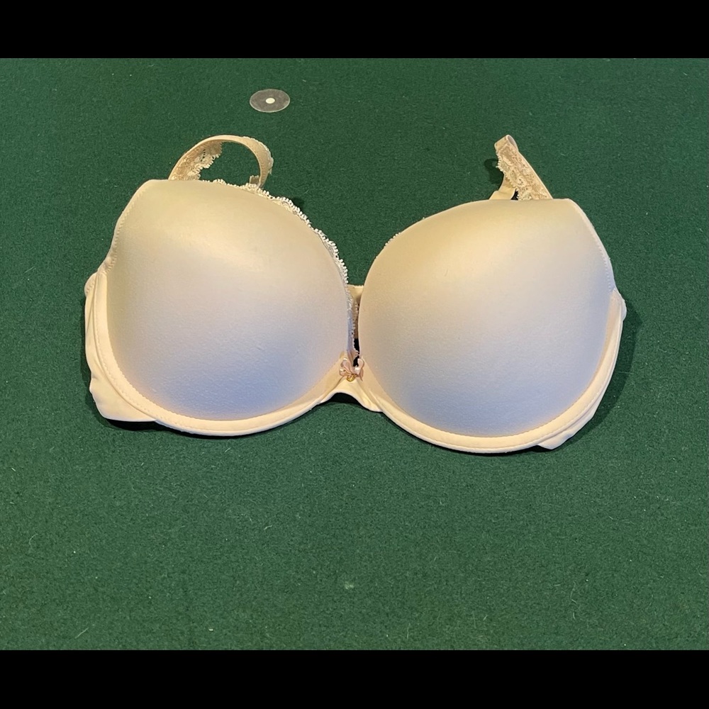 Soma Women’s Embraceable Push Up Lace Trim Bra Beige Size 36D creamy/pink/beige